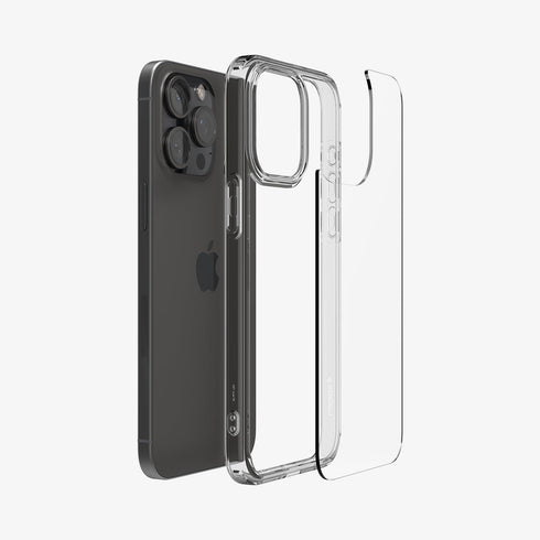ACS07209 - iPhone 15 Series Ultra Hybrid Case in Natural Titanium showing the back